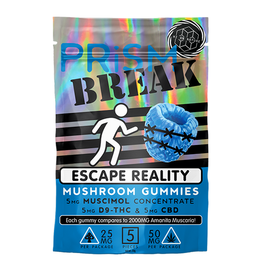 25mg Muscimol Gummies 5 pc - Prism Break - Blue Razz