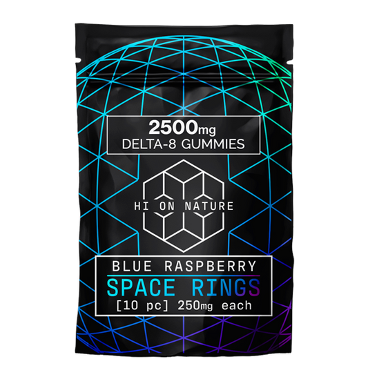 2500mg DELTA 8 SPACE RINGS - BLUE RASPBERRY